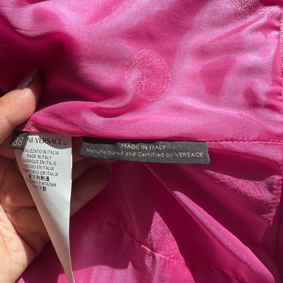 Versace Leather Biker Jacket Pink XS/38 - Picture 6 of 6